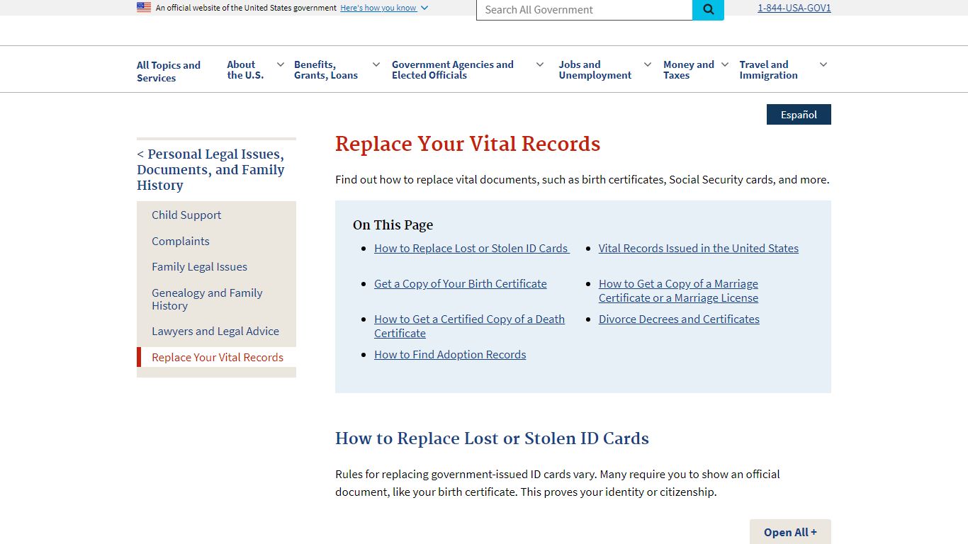 Replace Your Vital Records | USAGov